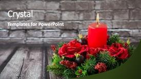  Presentation with candle christmas - Audience pleasing presentation consisting of centerpiece - christmas table decoration with burning backdrop and a gray colored foreground