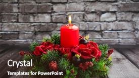  Presentation with candle christmas - Audience pleasing slides consisting of centerpiece - christmas table decoration with burning backdrop and a tawny brown colored foreground