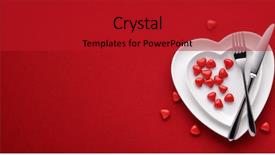  Presentation with table setting - PPT layouts having centerpiece - romantic table setting for valentines background and a crimson colored foreground