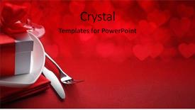  Presentation with valentines - Audience pleasing slide deck consisting of centerpiece - romantic table setting for valentines backdrop and a crimson colored foreground