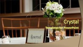  Presentation with sea shells - PPT theme enhanced with centerpiece - wedding bouquet in a vase background and a tawny brown colored foreground
