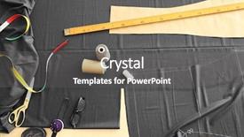  Presentation with sewing - Cool new slides with centimeter - composition with sewing accessories backdrop and a dark gray colored foreground