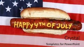  Presentation with mustard yellow - Theme having centinnial - hot dog a pipping hot background and a red colored foreground