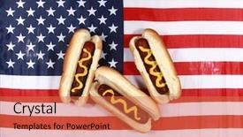  Presentation with mustard yellow - Colorful slides enhanced with centinnial - hot dog a pipping hot backdrop and a red colored foreground