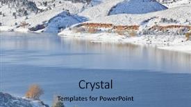  Presentation with landon the mountain road - PPT layouts having centinnial - mountain lake in winter scenery background and a teal colored foreground