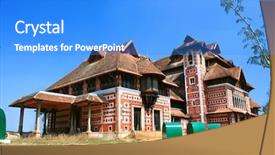  Presentation with kerala - Colorful presentation theme enhanced with centinnial - napier museum in trivandrum thiruvananthapuram backdrop and a cobalt blue colored foreground