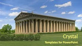  Presentation with nashville - Audience pleasing slide deck consisting of centinnial - parthenon in centennial park nashville backdrop and a tawny brown colored foreground