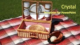  Presentation with baseball field - Presentation theme consisting of centinnial - picnic lunch outdoors background and a tawny brown colored foreground
