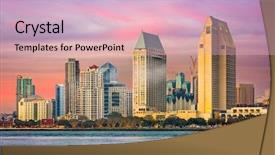  Presentation with san diego california - Cool new presentation design with centinnial - san diego california usa downtown backdrop and a lemonade colored foreground