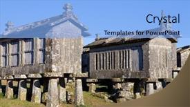  Presentation with corn - PPT theme with centinnial - typical stone corn driers called background and a  colored foreground