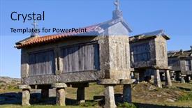  Presentation with corn - Amazing slide set having centinnial - typical stone corn driers called backdrop and a light blue colored foreground