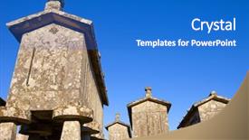  Presentation with corn - Beautiful PPT theme featuring centinnial - typical stone corn driers called backdrop and a cobalt blue colored foreground