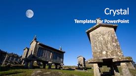  Presentation with corn - Slide set enhanced with centinnial - typical stone corn driers called background and a ocean colored foreground