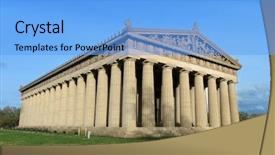  Presentation with nashville - Slide deck consisting of centinnial - view of replica of parthenon background and a light blue colored foreground
