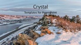  Presentation with rainbow over road - Slide deck featuring centinnial - winter sunrise over horsetooth reservoir background and a light blue colored foreground