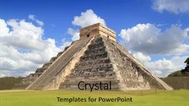  Presentation with mayan - Presentation theme with central america - ancient chichen itza mayan kukulcan background and a coral colored foreground