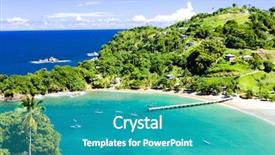  Presentation with central america - Colorful slide deck enhanced with central america - parlatuvier bay tobago backdrop and a teal colored foreground