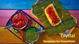  Presentation with food banana - Colorful presentation enhanced with central america - tamale mexican food recipe backdrop and a tawny brown colored foreground
