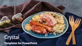  Presentation with eastern hemisphere - Audience pleasing PPT theme consisting of central and eastern european cuisines backdrop and a  colored foreground