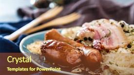  Presentation with eastern - Colorful slide set enhanced with central and eastern european cuisines backdrop and a  colored foreground