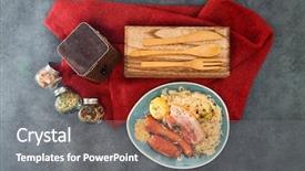  Presentation with eastern - Colorful slide set enhanced with central and eastern european cuisines backdrop and a  colored foreground