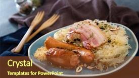  Presentation with eastern hemisphere - Presentation design consisting of central and eastern european cuisines background and a  colored foreground