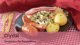  Presentation with european union single market - Presentation theme having central and eastern european cuisines background and a  colored foreground