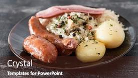  Presentation with eastern - Audience pleasing slides consisting of central-and-eastern-european-cuisines backdrop and a tawny brown colored foreground