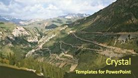  Presentation with central asia - Theme having central asia - serpentine highway in tian shan background and a  colored foreground