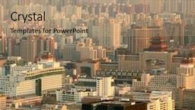 Presentation with beijing air pollution - Theme consisting of central business district - beijing cityscape background and a coral colored foreground