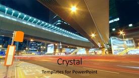  Presentation with urban - Slide deck having central business district - modern urban landscape background and a  colored foreground