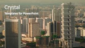  Presentation with historical buildings - Beautiful presentation theme featuring central business district - new modern buildings near backdrop and a gray colored foreground