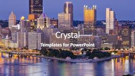  Presentation with pittsburgh - Audience pleasing PPT theme consisting of central business district - pittsburgh pennsylvania usa at twilight backdrop and a gray colored foreground