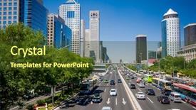  Presentation with china - Slide deck enhanced with central business district in beijing background and a tawny brown colored foreground