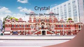  Presentation with architecture city - Beautiful slides featuring central city architecture in melbourne backdrop and a light blue colored foreground