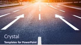  Presentation with avenue - Slides featuring central-city-avenue-empty background and a ocean colored foreground