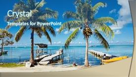  Presentation with turquoise - Beautiful slide deck featuring central coast - beautiful caribbean sight with turquoise backdrop and a ocean colored foreground