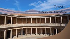  Presentation with granada - Presentation having galery - central courtyard in alhambra palace background and a teal colored foreground