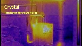  Presentation with furnace - Cool new PPT theme with central heating furnace infrared inspection backdrop and a tawny brown colored foreground