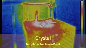  Presentation with furnace - Presentation theme consisting of central heating furnace infrared inspection background and a tawny brown colored foreground