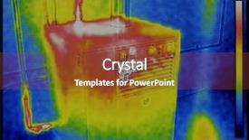  Presentation with furnace - Colorful presentation theme enhanced with central heating furnace infrared inspection backdrop and a tawny brown colored foreground