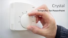  Presentation with energy crisis - PPT layouts featuring central-heating-thermostat-control-dial background and a white colored foreground