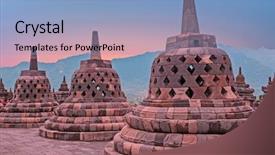  Presentation with borobudur temple - PPT layouts enhanced with central java in indonesia background and a light blue colored foreground