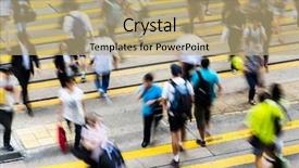  Presentation with hong kong china - Beautiful PPT theme featuring central line - busy crossing street in hong backdrop and a coral colored foreground