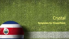  Presentation with costa rica - PPT layouts having central line - costa rica ball background and a tawny brown colored foreground