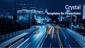  Presentation with hongkong - Theme featuring central line - light trails in the downtown background and a navy blue colored foreground