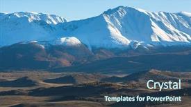  Presentation with mountains - Colorful presentation enhanced with central line - north-chui ridge of altai mountains backdrop and a  colored foreground
