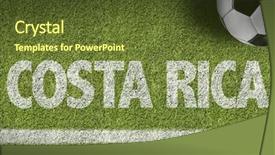  Presentation with costa rica - Amazing PPT theme having central line - soccer field with the text backdrop and a tawny brown colored foreground