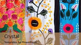  Presentation with colorful fabric - Cool new presentation with central maerica - beautiful colorful mexican serape fabric backdrop and a coral colored foreground