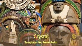  Presentation with mayan - Slide deck featuring central maerica - mayan masks background and a tawny brown colored foreground